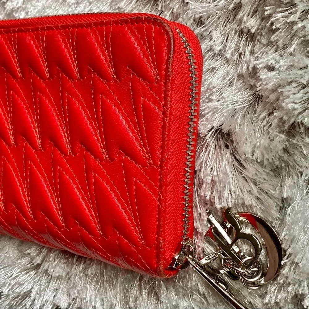 Christian Dior Voyageur Red Leather Wallet